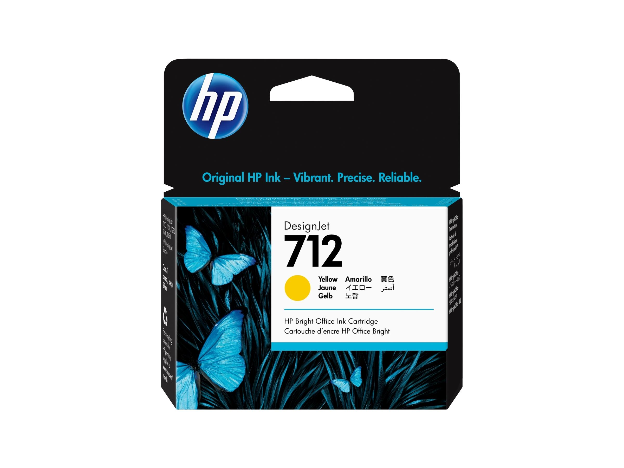 CARTUCHO DE TINTA HP 712A YELLOW (3ED69A) T210/T230/T250/T630/T650